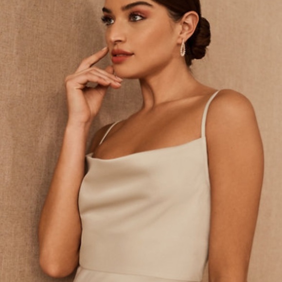 NWOT BHLDN Champagne Cali Satin Charmeuse Midi Dress Z336-97 - Picture 2 of 4